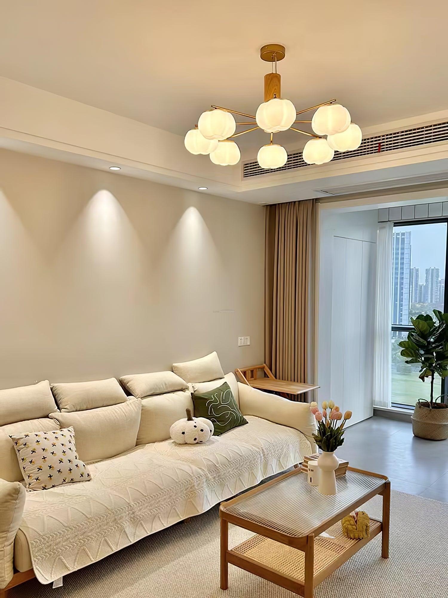 Cotton Balls Round/Linear Chandelier-Sylvia Space