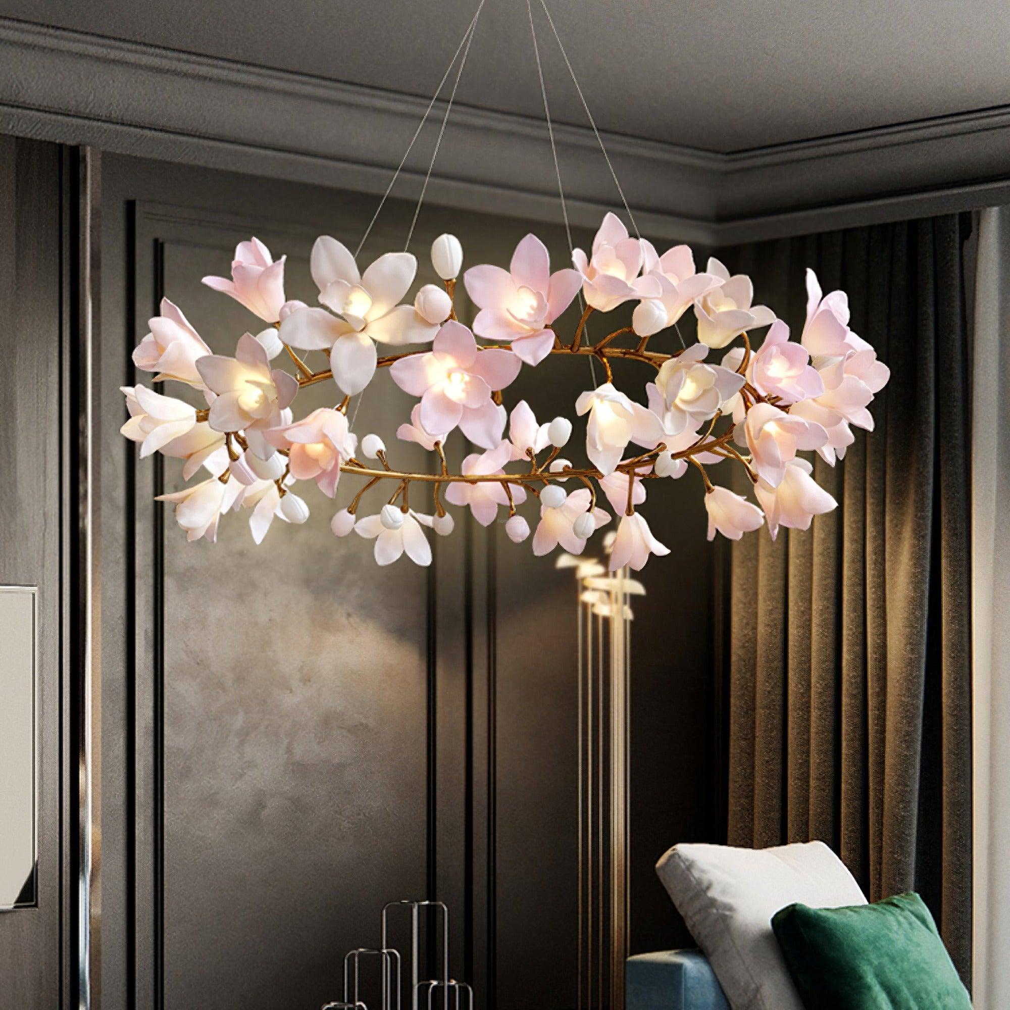 Circular Flower Blossom Chandelier-Sylvia Space