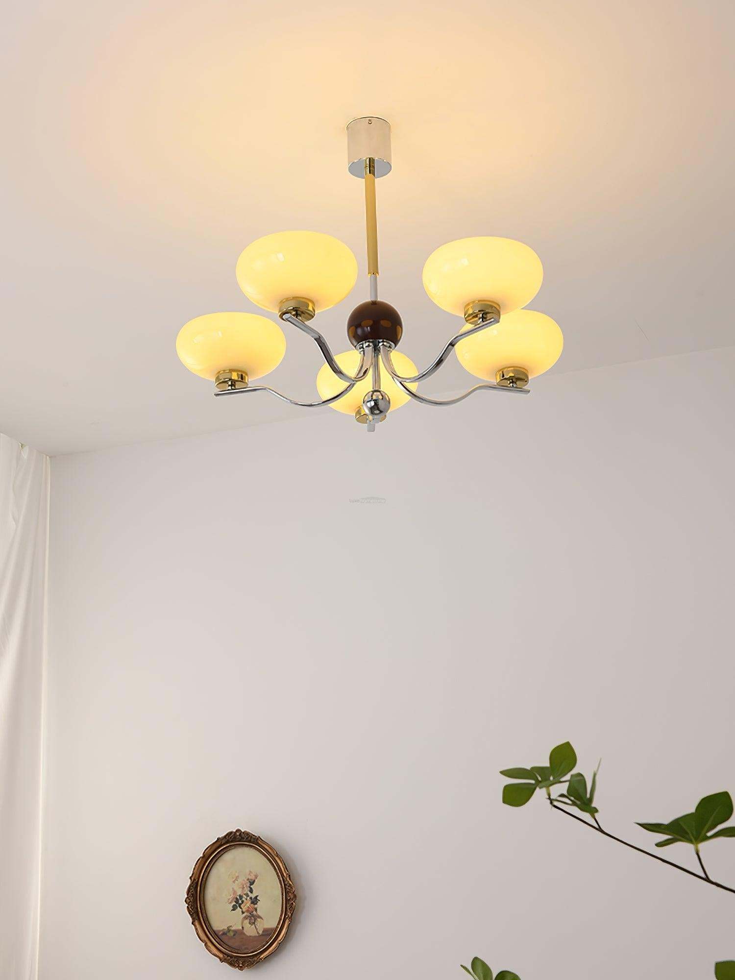 Medieval Glass Bowl Chandelier with 3/5 heads-Sylvia Space