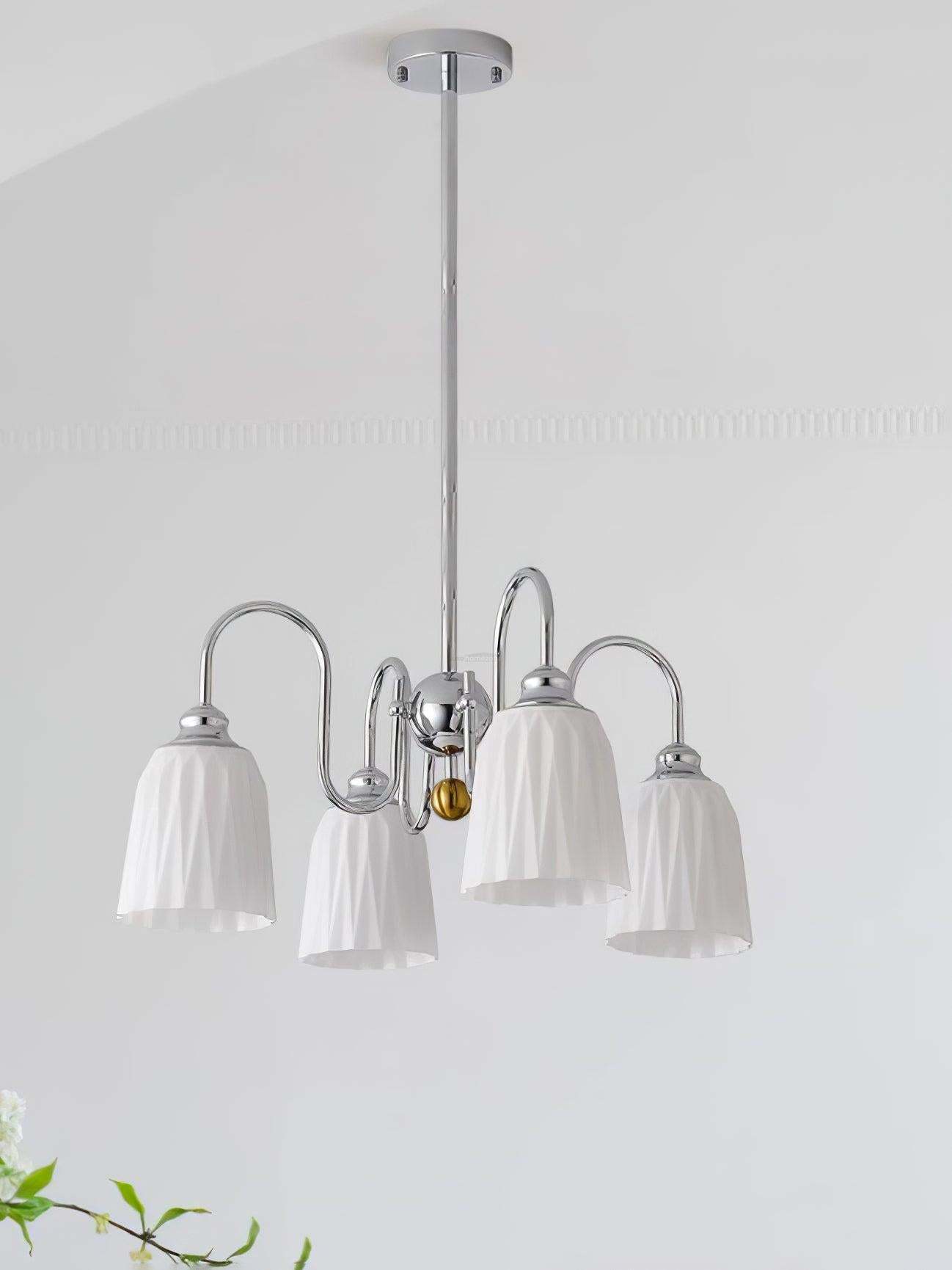 Bauhaus Pleated Chandelier with 3/5/6/8 heads-Sylvia Space