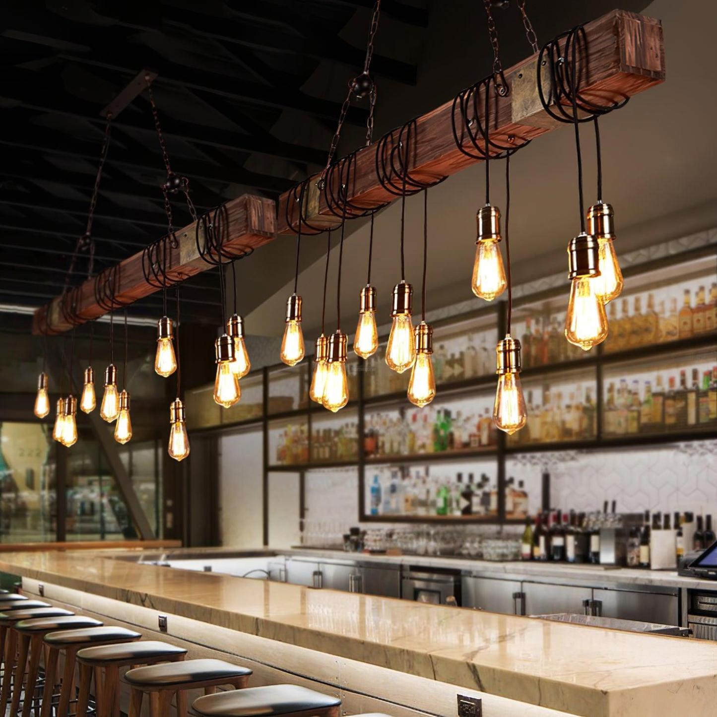 Wooden Hanging Multi Chandelier-Sylvia Space