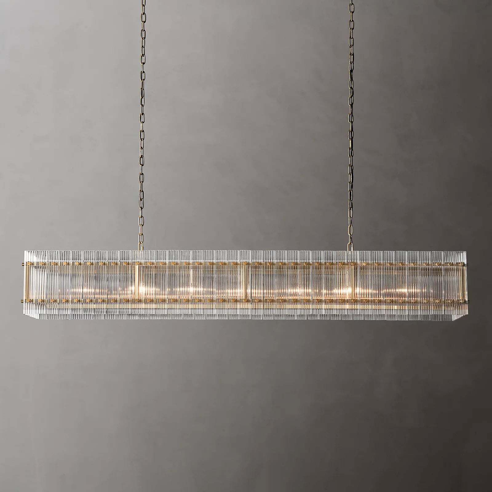 San Marc Handmade Glass Rectangle Chandelier 72"-Sylvia Space
