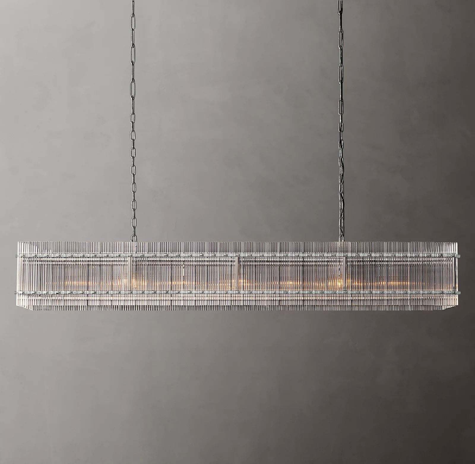 San Marc Handmade Glass Rectangle Chandelier 72"-Sylvia Space