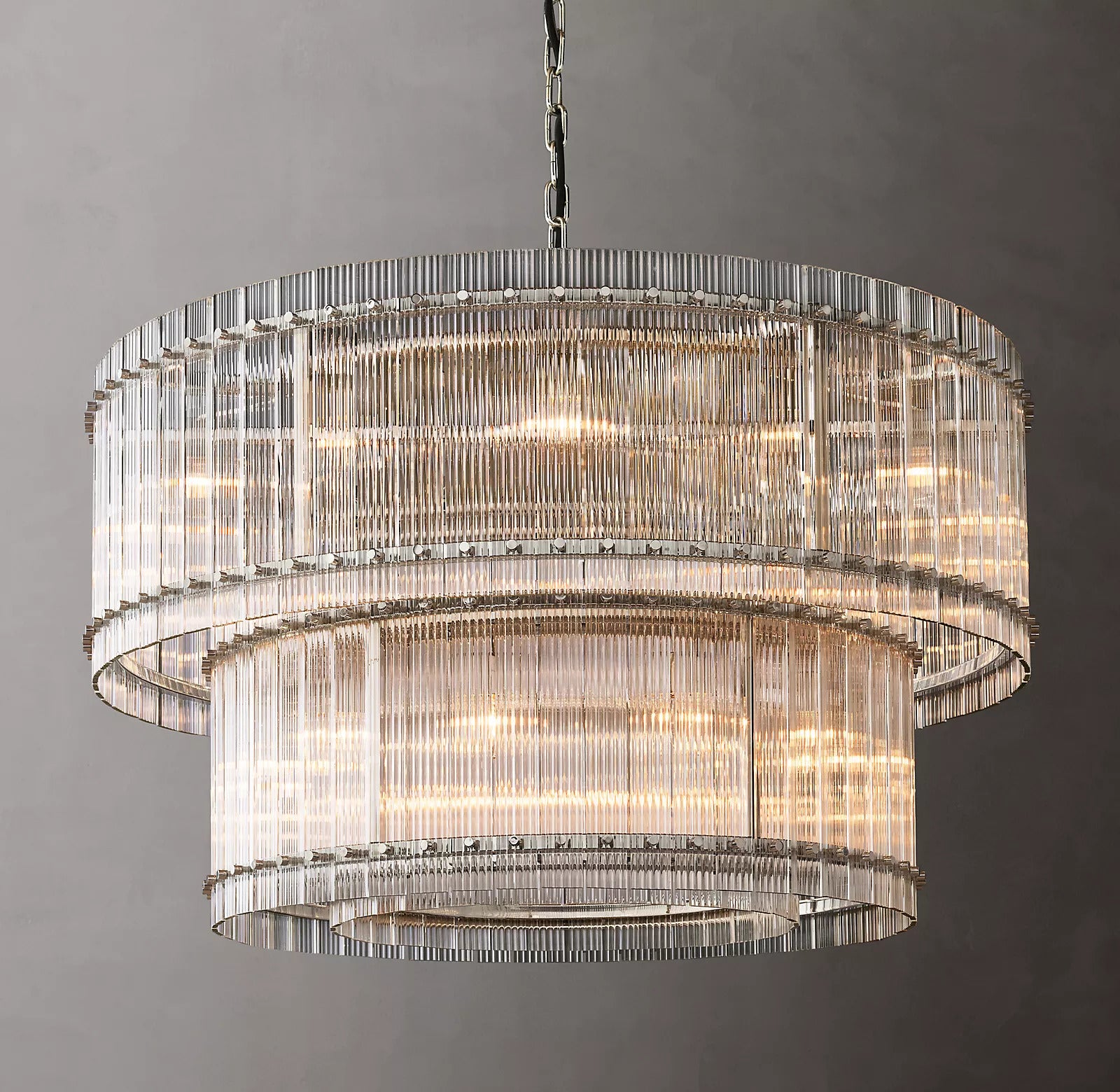 San Marc Handmade Glass 2-Tier Round Chandelier 48"-Sylvia Space
