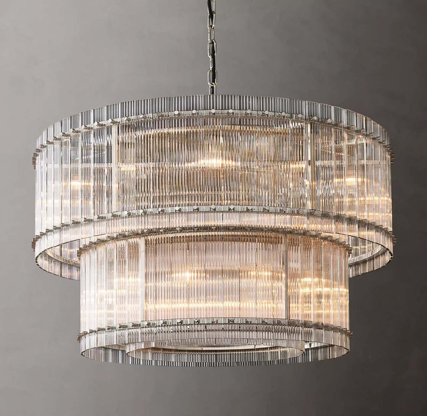San Marc Handmade Glass 2-Tier Round Chandelier 48"-Sylvia Space