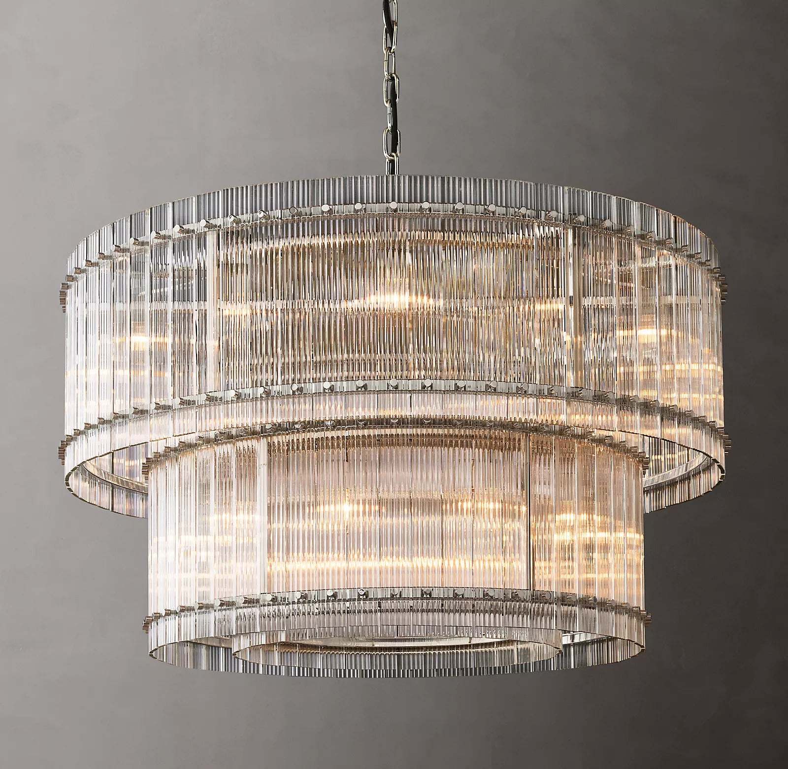 San Marc Handmade Glass 2-Tier Round Chandelier 48"-Sylvia Space