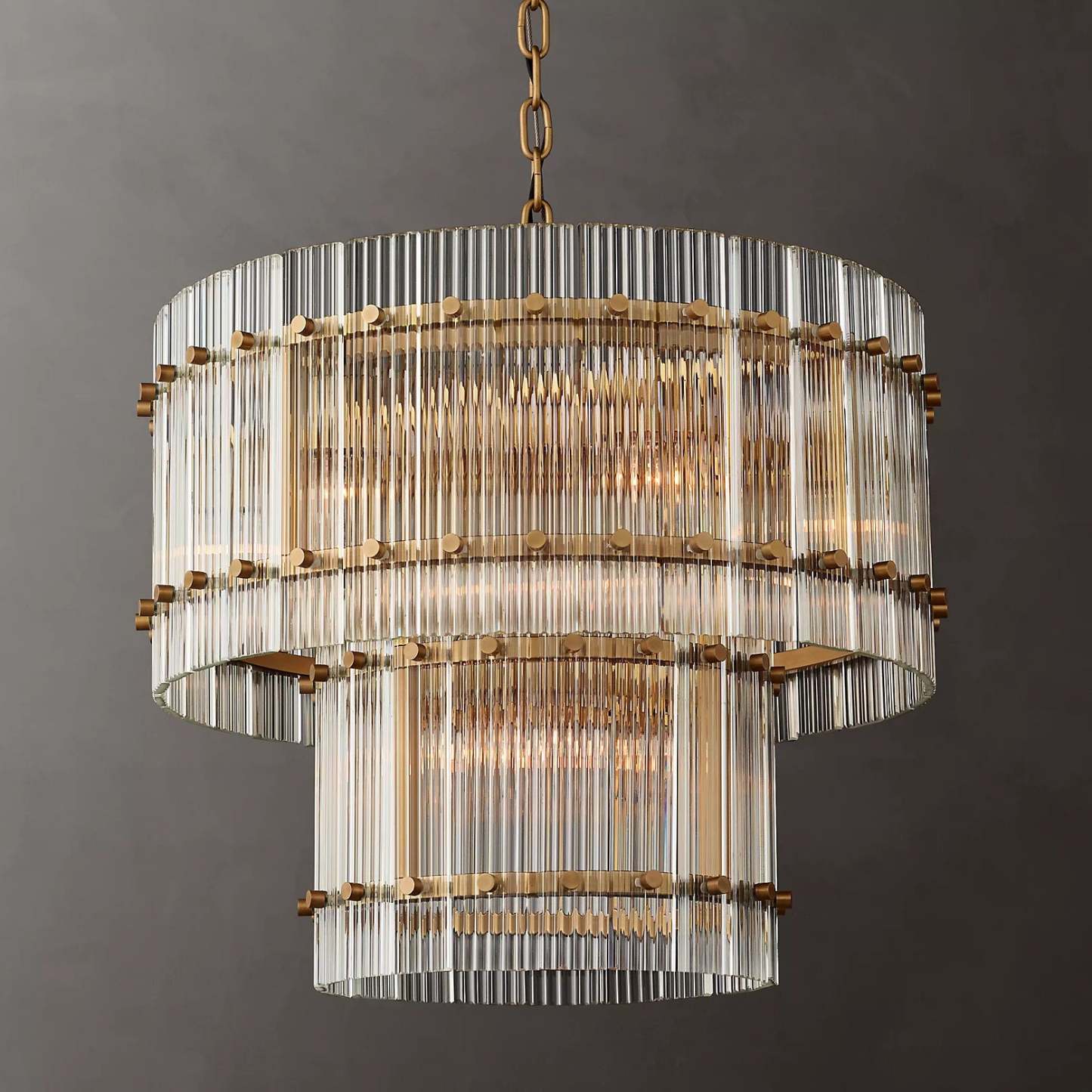 San Marc Handmade Glass 2-Tier Round Chandelier 22"-Sylvia Space