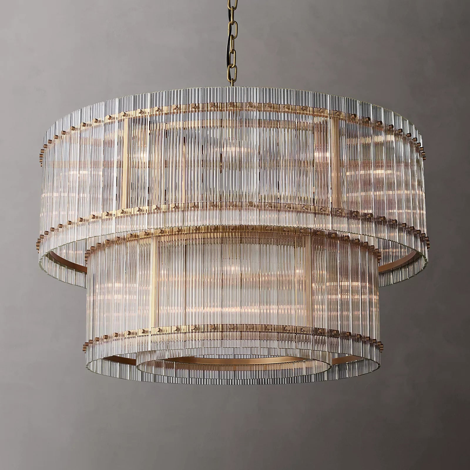 San Marc Handmade Glass 2-Tier Round Chandelier 48"-Sylvia Space