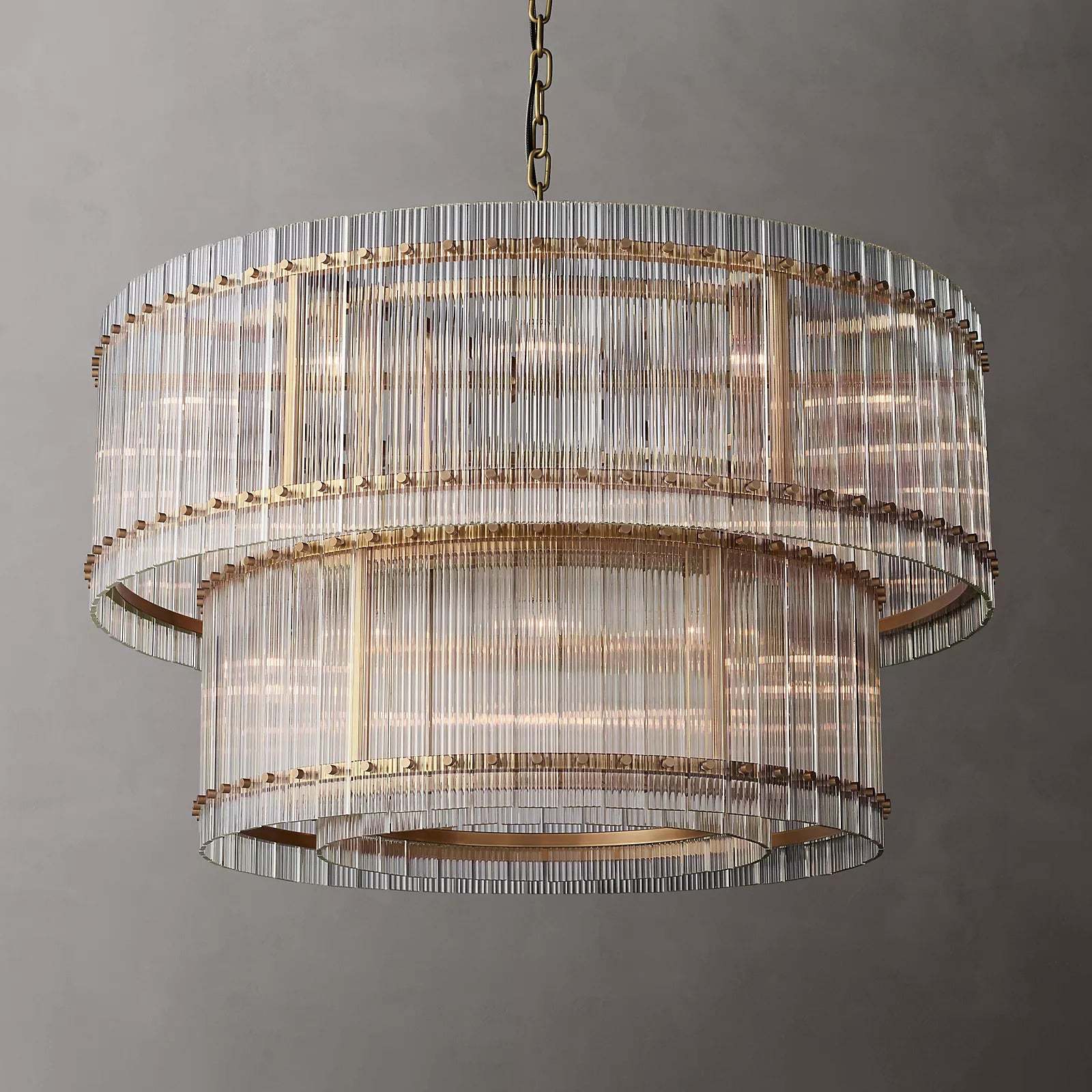 San Marc Handmade Glass 2-Tier Round Chandelier 48"-Sylvia Space
