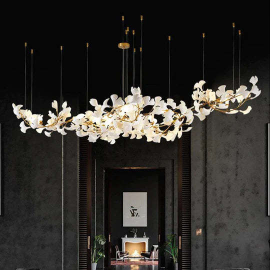 Gingko Porcelain Chandelier, Modern Branch Chandelier for Dining Room-Sylvia Space