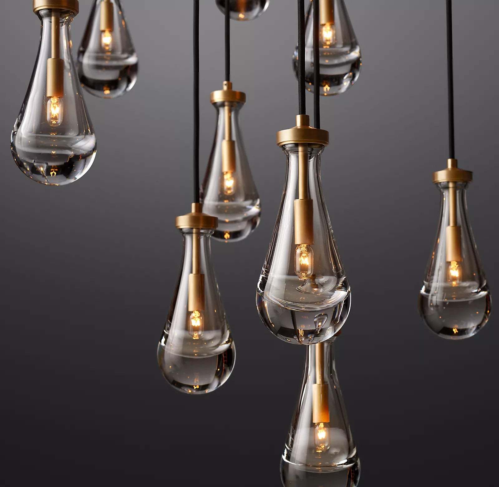 Raindrop Glass Round Chandelier 47"