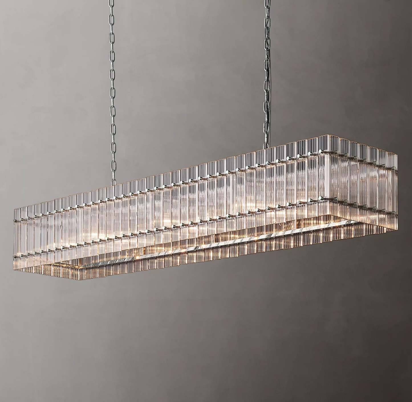 San Marc Handmade Glass Rectangle Chandelier 72"-Sylvia Space