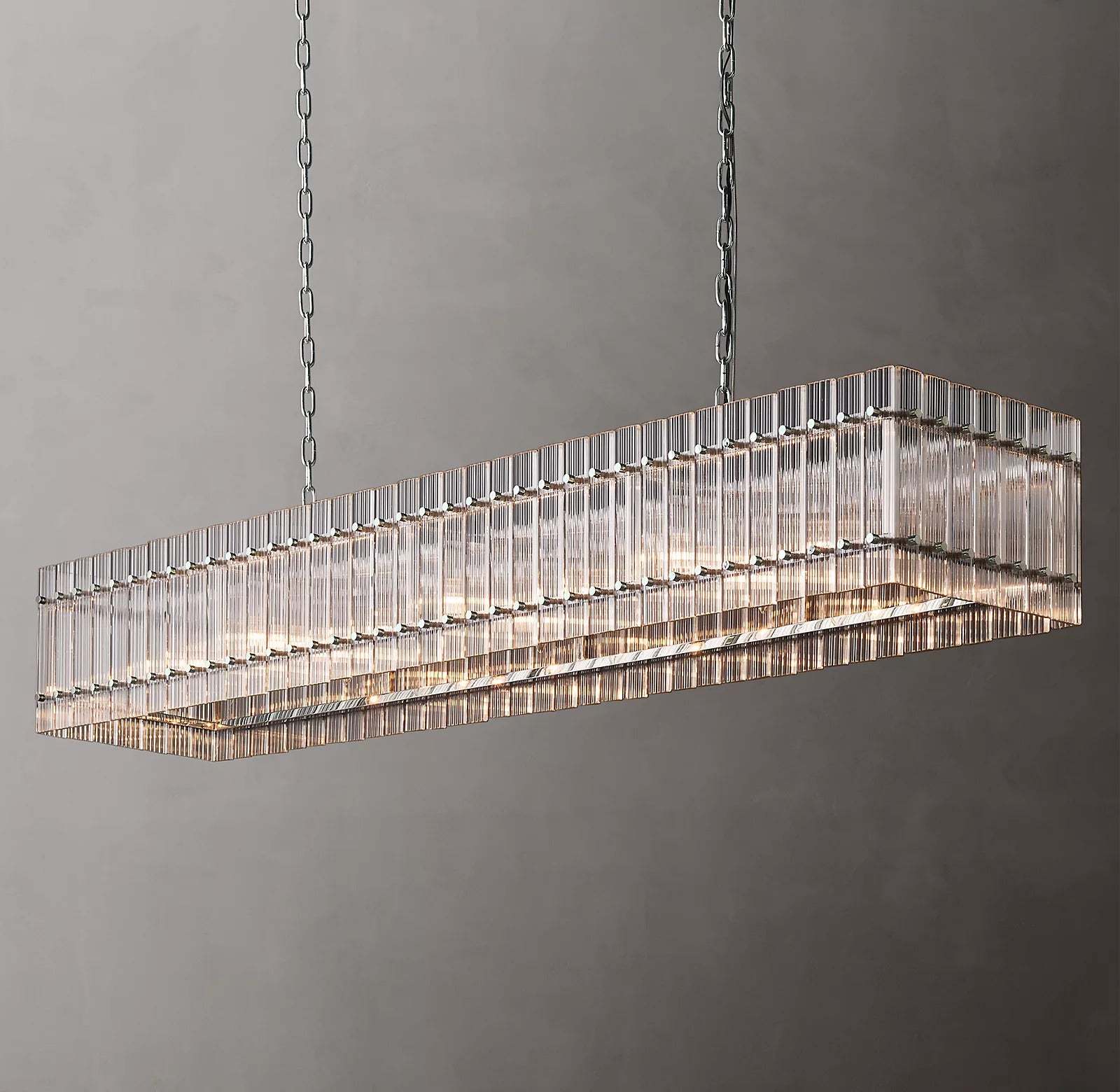 San Marc Handmade Glass Rectangle Chandelier 72"-Sylvia Space