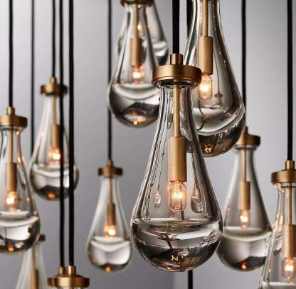 Raindrop Glass Linear Chandelier 72"