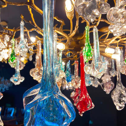 Scott Crystal Branch Colorful Chandelier, Upscale Chandelier Lighting-Sylvia Space