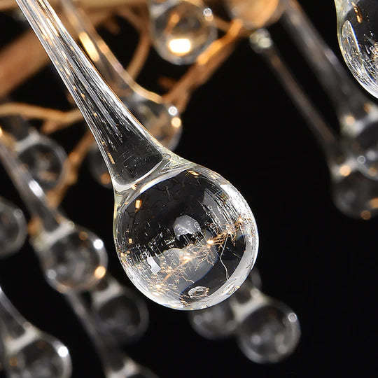 Lydia Clear Crystal Raindrop Branch Chandelier, Upscale Lighting Fixtures-Sylvia Space