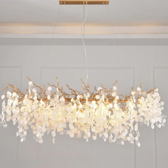 Hedda Linear Crystal Branch Chandelier For Kitchen Table-Sylvia Space