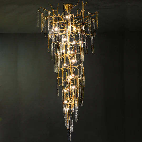 Wren Colorful Crystal Staircase Chandelier, Long Branch Chandelier-Sylvia Space