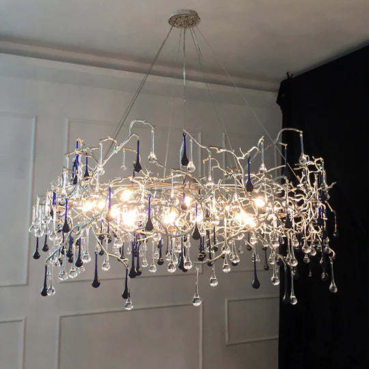 Lydia Crystal Raindrop Branch Chandelier, Modern chandelier Living Room-Sylvia Space