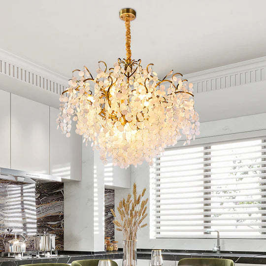 Hedda Brass branch Crystal chandelier, Upscale Pendant Lighting-Sylvia Space