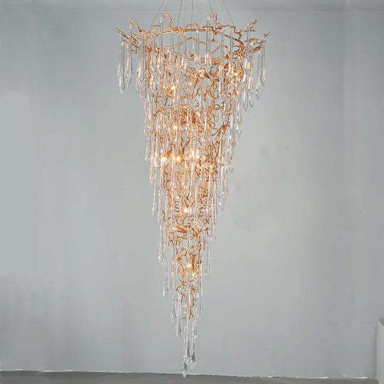 Quinn Branch Crystal Chandelier H 94.49", Modern Lighting-Sylvia Space