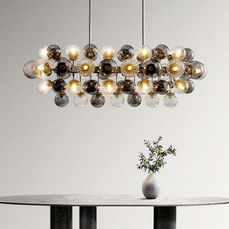 Multiple Glass Sphere Dining Room Chandelier-Sylvia Space