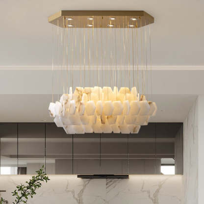 Natural Marble Modern Chandelier-Sylvia Space