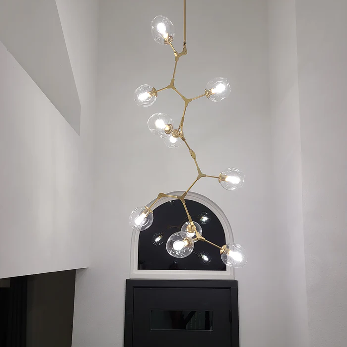 Metal Vertical Globe Bubble Chandelier.-Sylvia Space