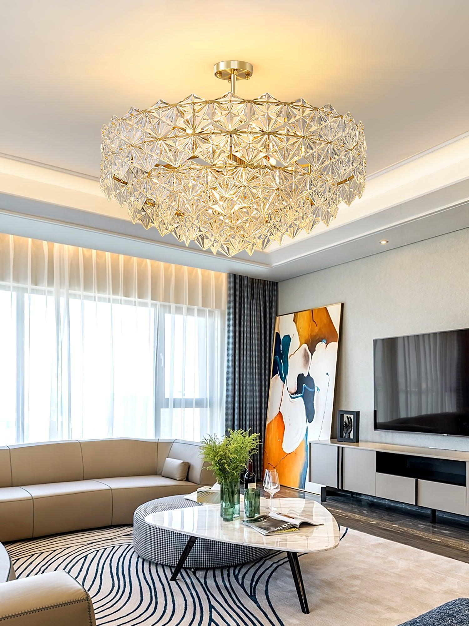 Snowflake Glass Chandelier Φ 19.7″~31.5''-Sylvia Space