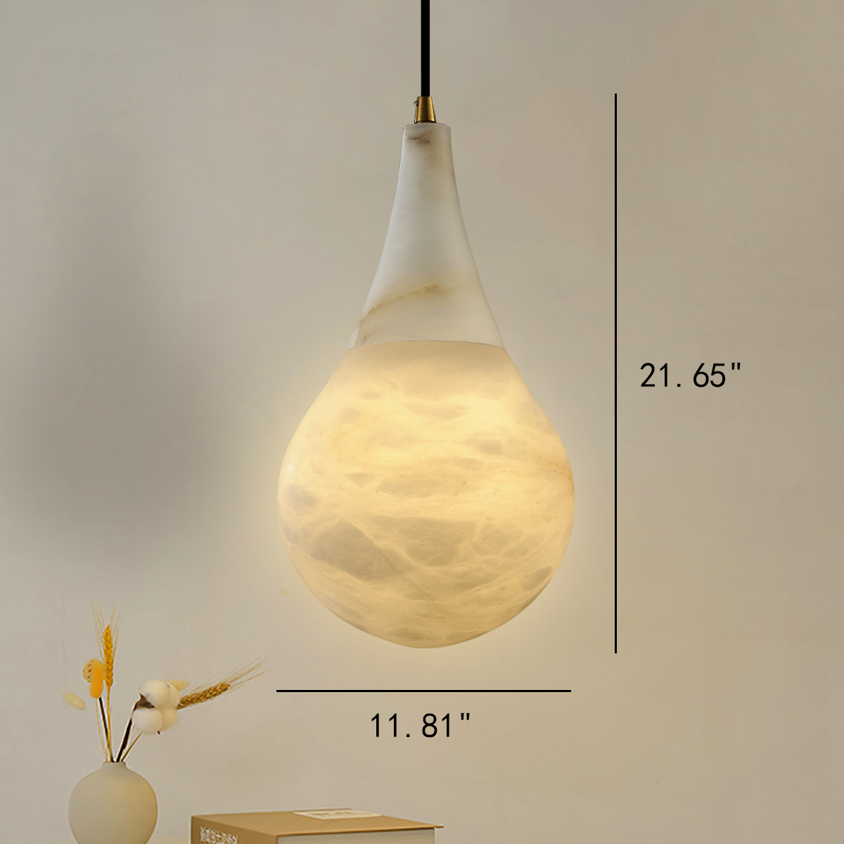 Loreley Teardrop Alabaster Pendant, Kitchen Island Pendant Lighting