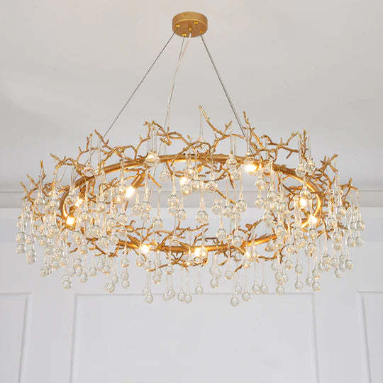 Lydia Clear Crystal Raindrop Branch Chandelier, Upscale Lighting Fixtures-Sylvia Space