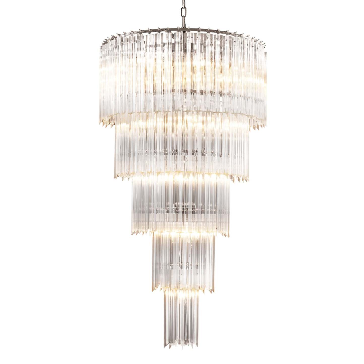 Alpina Modern Glass Chandelier - [Nickel] - Eichholtz-Sylvia Space