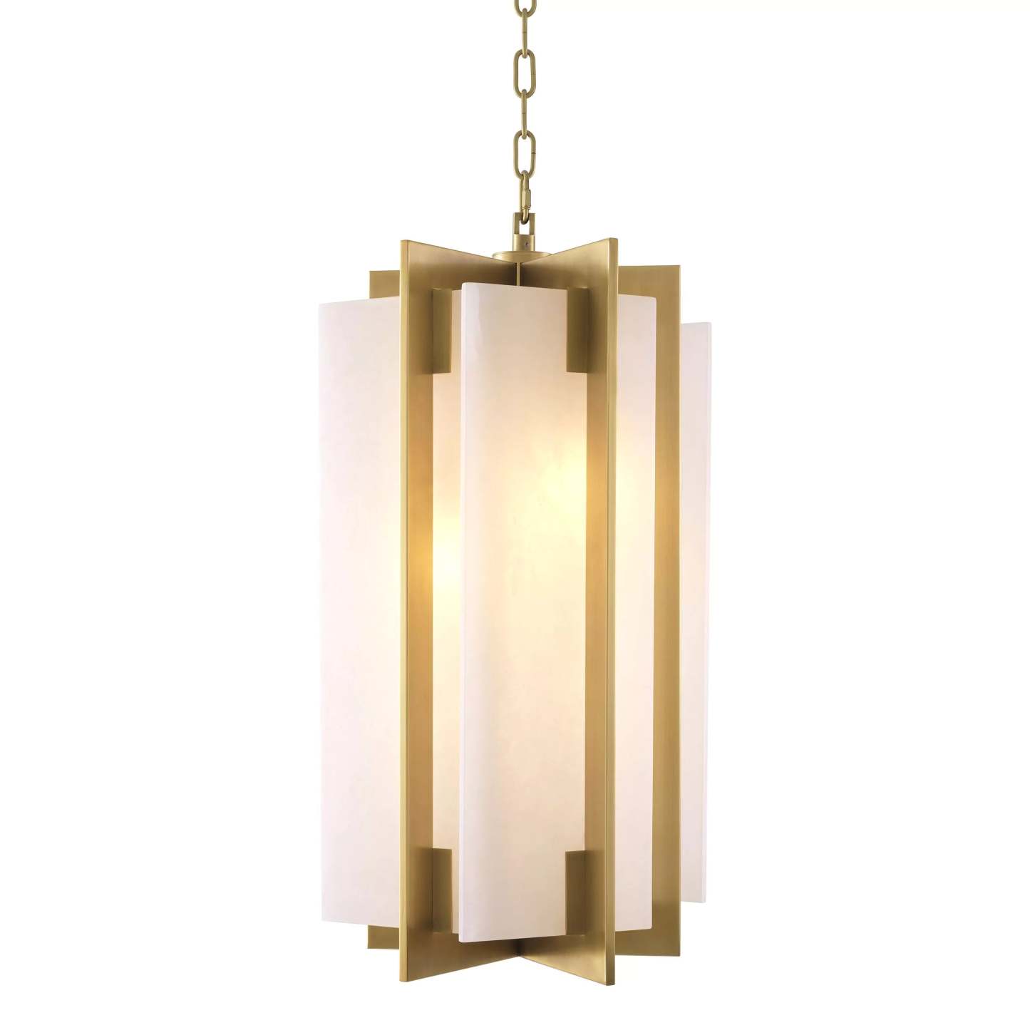 Lugano Modern Brass Chandelier - (Antique Brass Finish | Alabaster) - Eichholtz-Sylvia Space