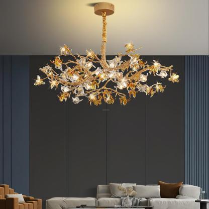 Aosta Brass Branch Type Chandelier-Sylvia Space