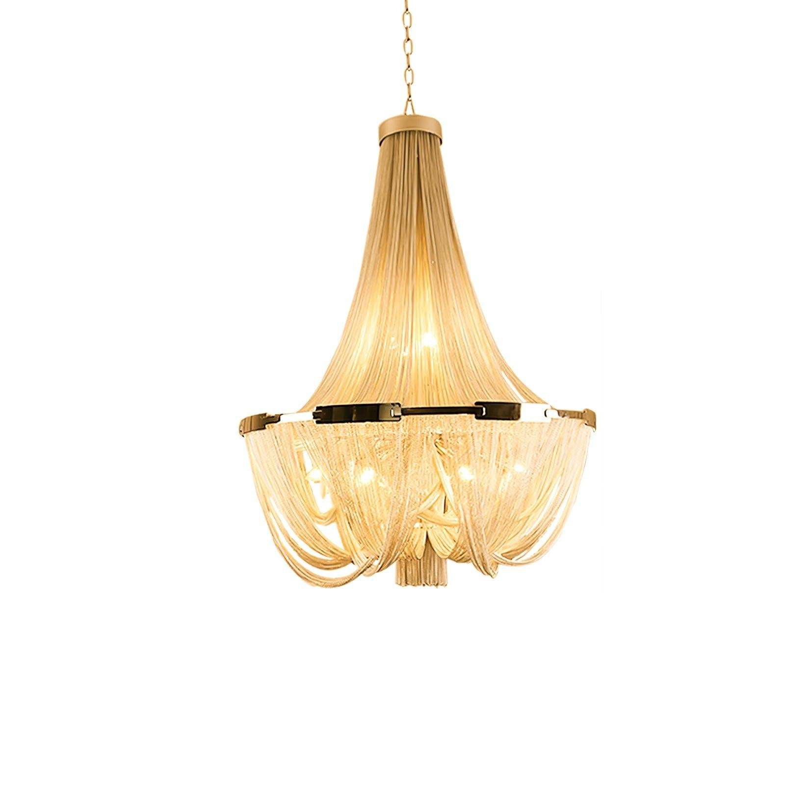 Tassel Aluminum Chain Chandelier ∅ 23.6″-Sylvia Space