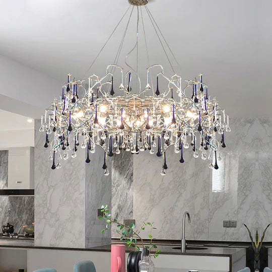 Lydia Crystal Raindrop Branch Chandelier, Modern chandelier Living Room-Sylvia Space