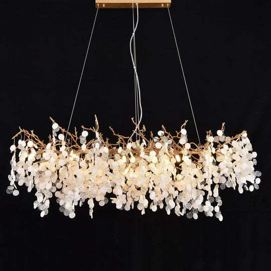 Hedda Linear Crystal Branch Chandelier For Kitchen Table-Sylvia Space