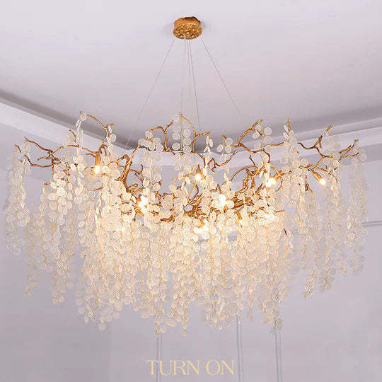 Hedda Branch Crystal Dining Room Chandelier, Elegant Pendant Lighting-Sylvia Space