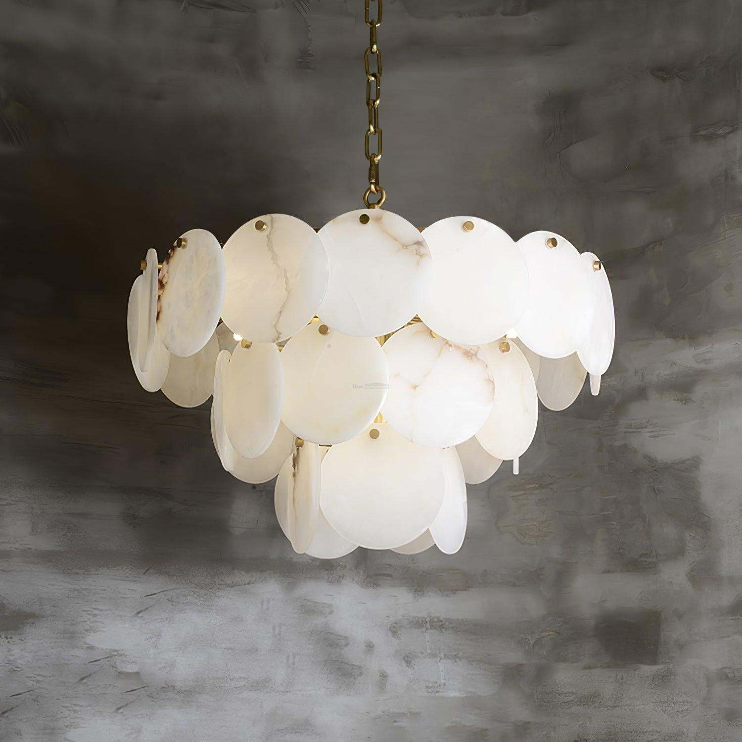 Alabaster Shell Brass Chandelier with 2/3/4/5/6 layer-Sylvia Space