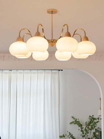 Glass Persimmon Chandelier with 3/5/6/8 heads-Sylvia Space