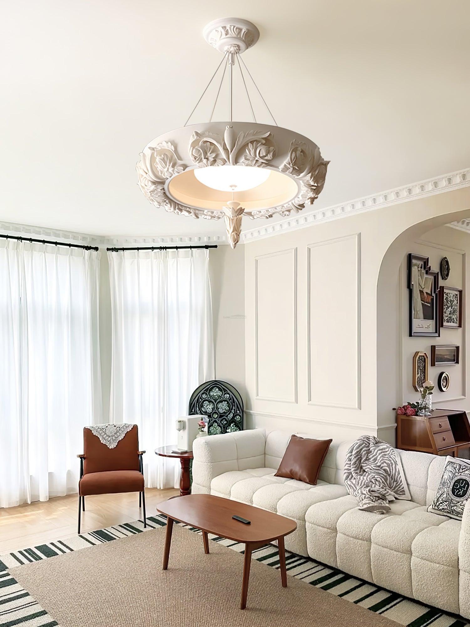 Artistic Carved Plaster Chandelier ∅ 23.6″~∅ 31.5″-Sylvia Space