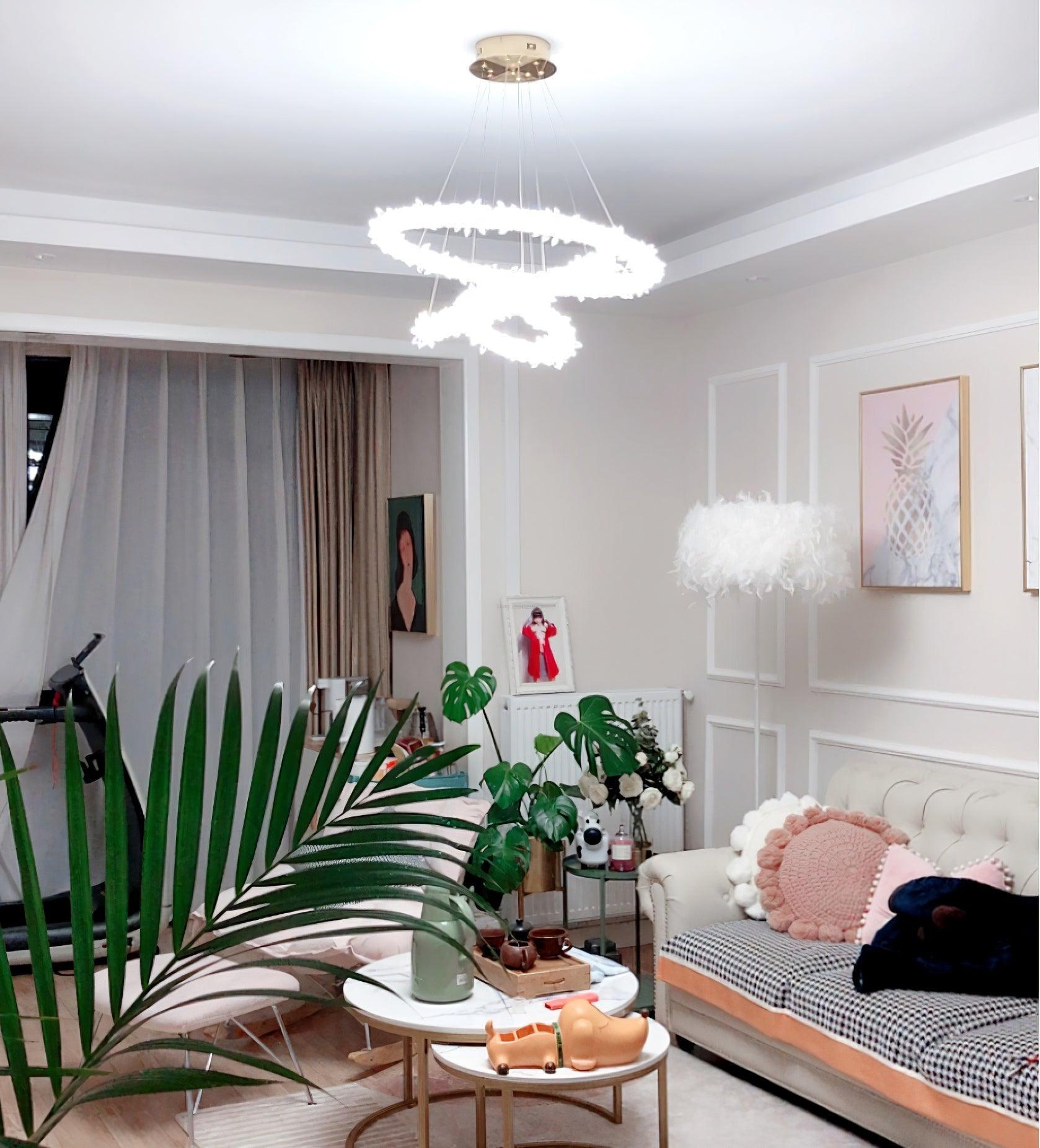 Crystal Ring Chandeliers-Sylvia Space