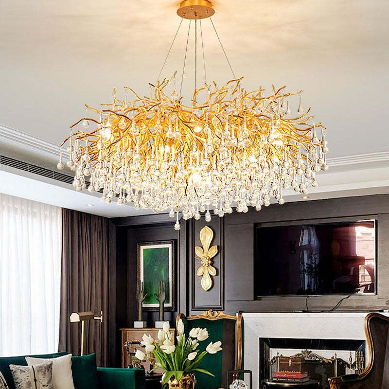 40" Albero Living Room Crystal Chandelier-Sylvia Space