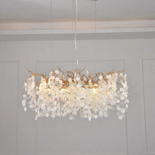Hedda Linear Crystal Branch Chandelier For Kitchen Table-Sylvia Space