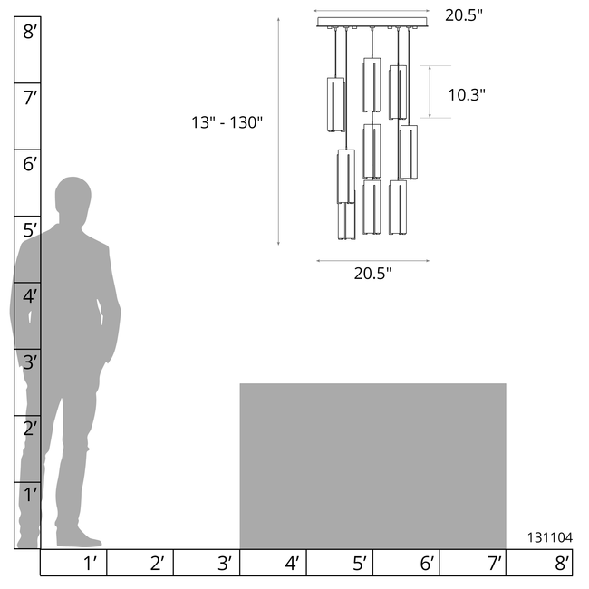 Exos 9 Light Multi Light Pendant