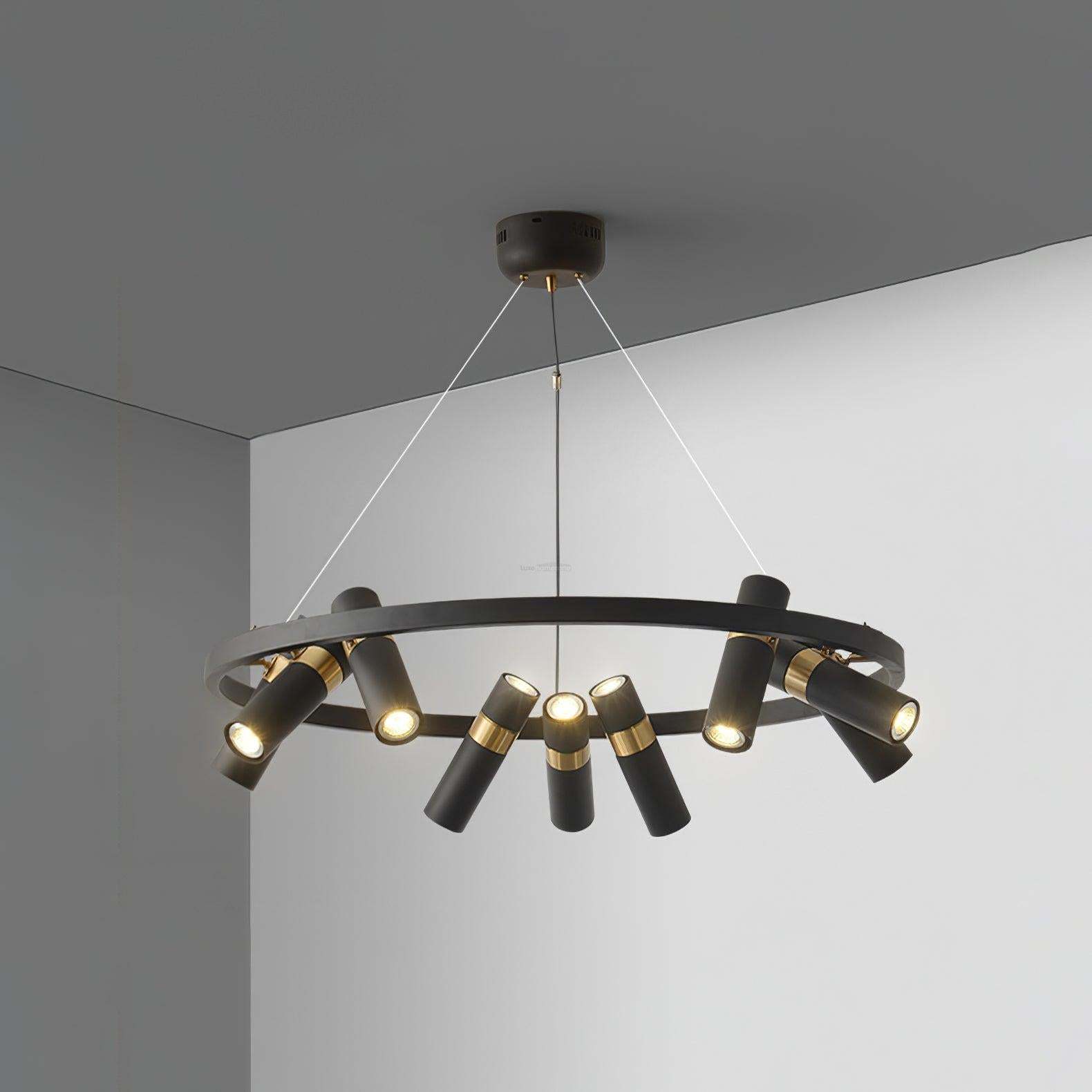 Black Mutil Pipe Chandelier with 3/6/9 heads-Sylvia Space