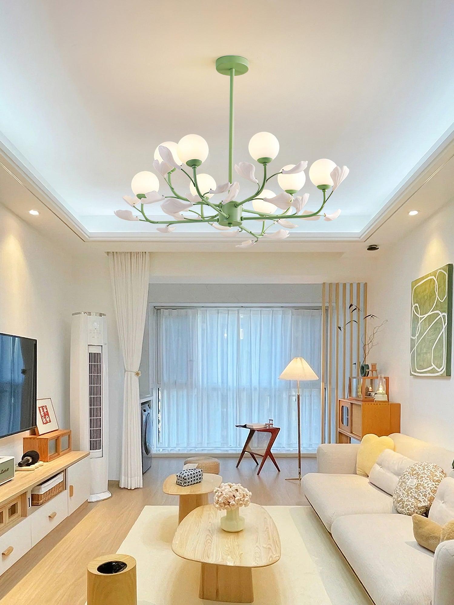 Opal Glass Chandelier with 6/8/10 heads-Sylvia Space