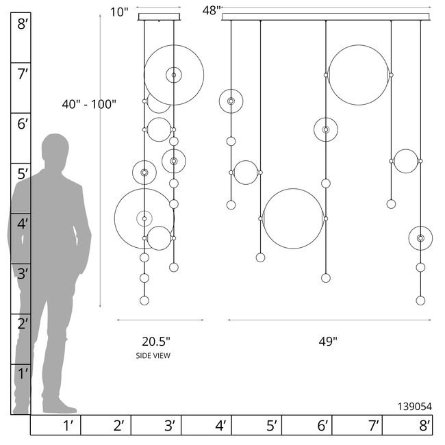 Abacus Linear Multi Light Pendant