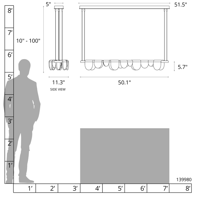 Riverbed Linear Pendant