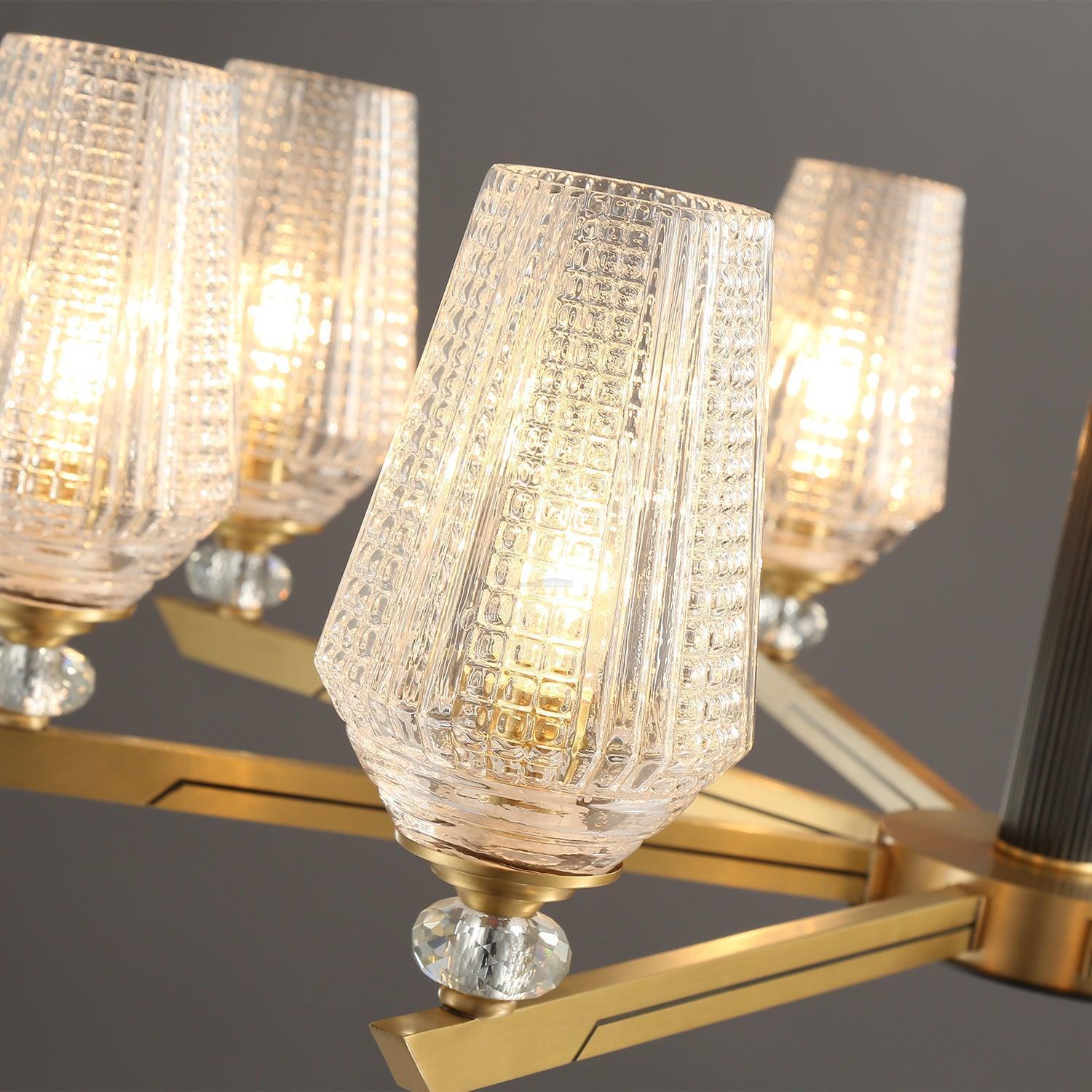 Orrefors Brass Chandelier Φ 25.2″-Sylvia Space